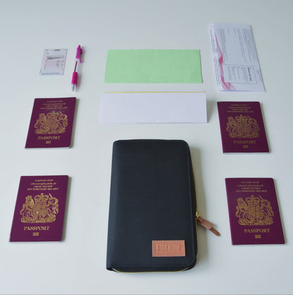 Premium Familie Paspoort Houder en Documentenorganisator voor 4